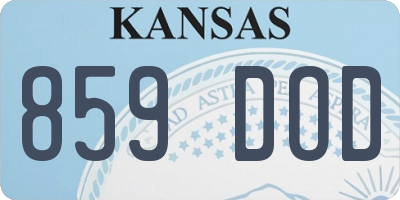 KS license plate 859DOD