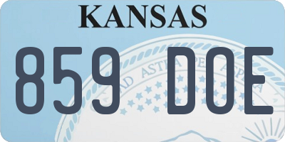 KS license plate 859DOE