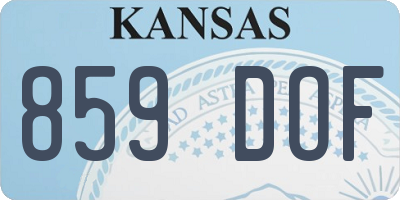 KS license plate 859DOF