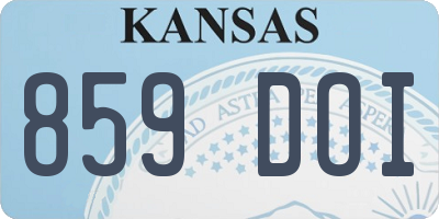 KS license plate 859DOI