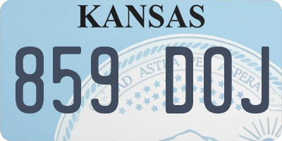 KS license plate 859DOJ