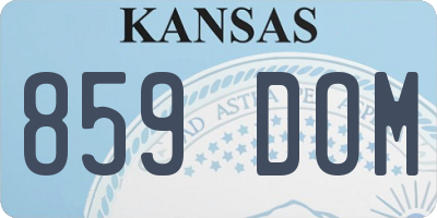 KS license plate 859DOM