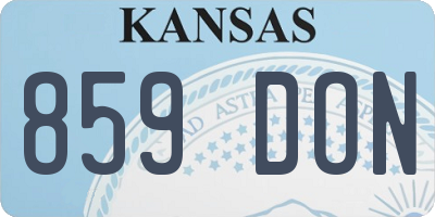 KS license plate 859DON