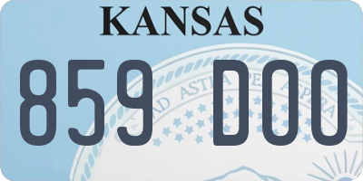 KS license plate 859DOO