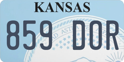 KS license plate 859DOR