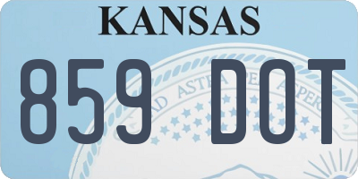 KS license plate 859DOT