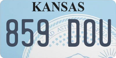 KS license plate 859DOU