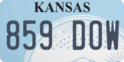 KS license plate 859DOW