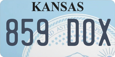 KS license plate 859DOX