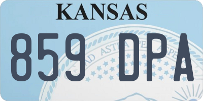 KS license plate 859DPA