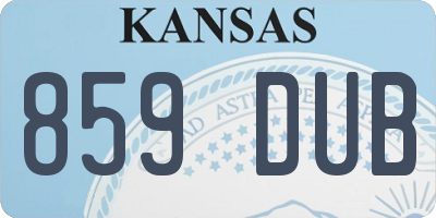 KS license plate 859DUB