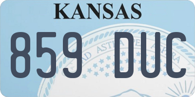 KS license plate 859DUC