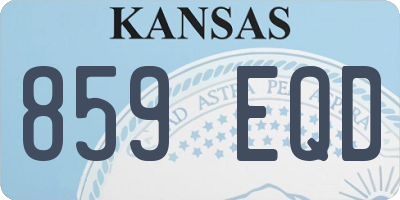 KS license plate 859EQD