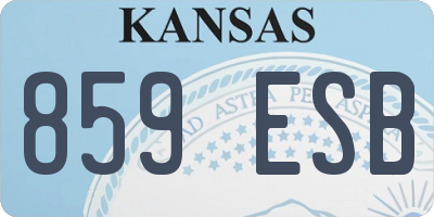 KS license plate 859ESB