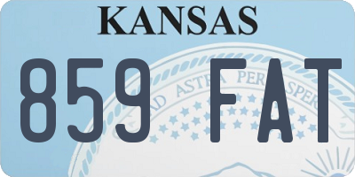 KS license plate 859FAT