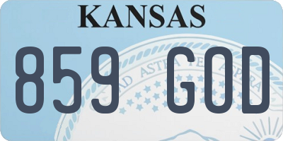 KS license plate 859GOD