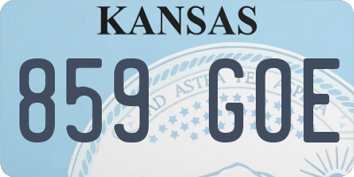KS license plate 859GOE