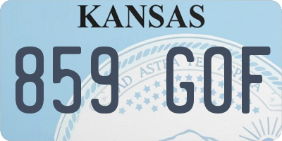 KS license plate 859GOF