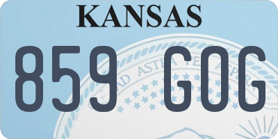 KS license plate 859GOG