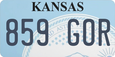 KS license plate 859GOR