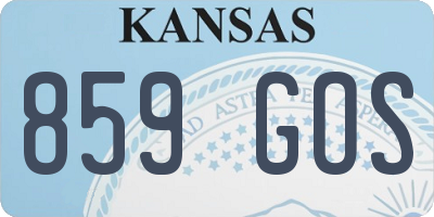 KS license plate 859GOS