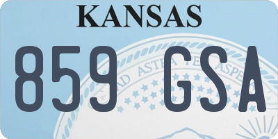 KS license plate 859GSA