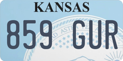 KS license plate 859GUR