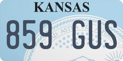 KS license plate 859GUS