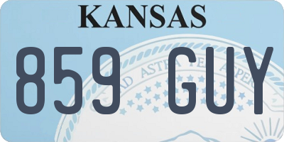 KS license plate 859GUY