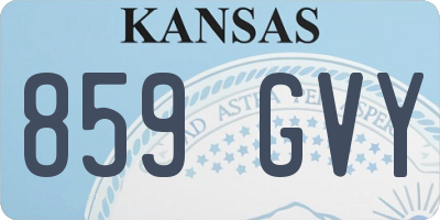 KS license plate 859GVY