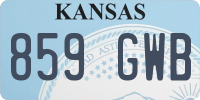 KS license plate 859GWB