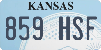 KS license plate 859HSF
