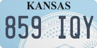 KS license plate 859IQY