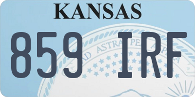 KS license plate 859IRF