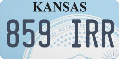KS license plate 859IRR