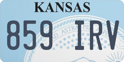 KS license plate 859IRV