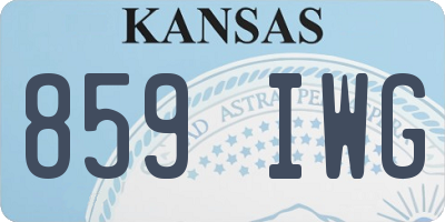 KS license plate 859IWG