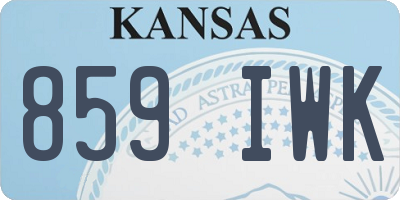 KS license plate 859IWK