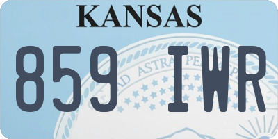 KS license plate 859IWR