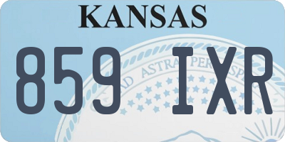KS license plate 859IXR