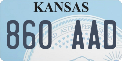 KS license plate 860AAD