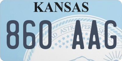 KS license plate 860AAG