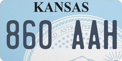KS license plate 860AAH