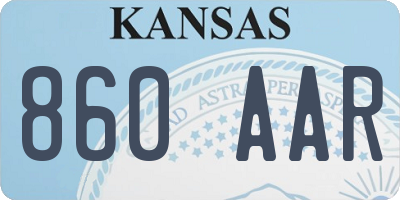 KS license plate 860AAR