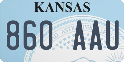 KS license plate 860AAU