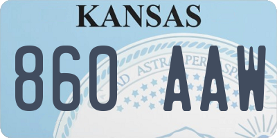 KS license plate 860AAW