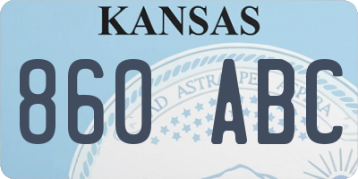 KS license plate 860ABC