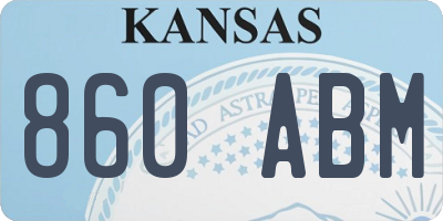 KS license plate 860ABM