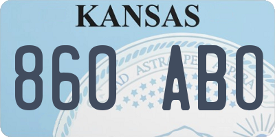 KS license plate 860ABO