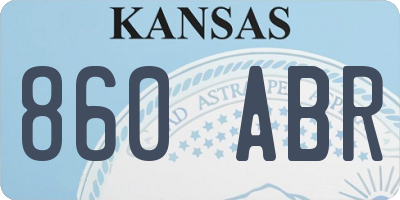 KS license plate 860ABR